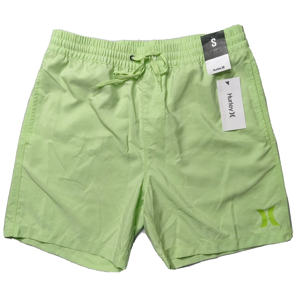HURLEY Men Small Green One & Only Crossdye 6" Inseam Volley‎ Swim Shorts NEW